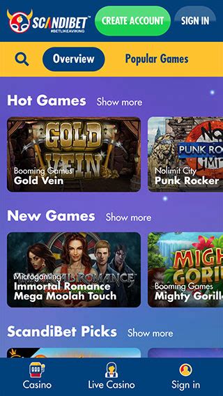 Scandibet casino mobile